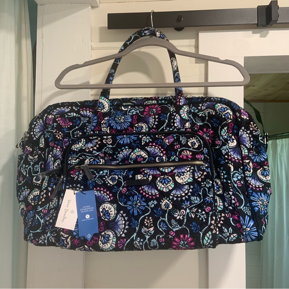 NWT Vera Bradley Iconic Weekender Travel Bag in Bramble